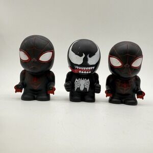 Disney Marvel Spiderman‎ & Venom Squeeze Toys Plastic Figures Lot Of 3